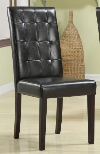 Modus Furniture Urban Seating Tufted Parsons Chairs, Chocolate Leatherette (set of two)