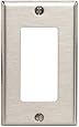 Leviton 84401-40 1-Gang Decora/GFCI Device Decora Wallplate, Device Mount, Stainless Steel with Blue Protective Film (Removable)