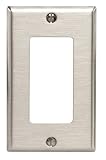 Leviton 84401-40 1-Gang Decora/GFCI Device Decora Wallplate, Device Mount, Stainless Steel