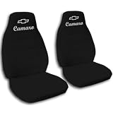 2 black seat covers with silver, car seat covers for 2000 Chevrolet Camaro. by Designcovers