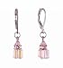 Earrings - E266 - Austrian Crystal Cube on Leverbacks ~ Rose AB Irridescent