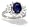 14K White Gold Genuine Oval Sapphire and Diamond Ring - Size 4