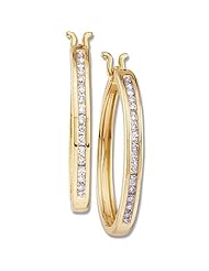 14K Yellow Gold Diamond Hoop Earrings - 1.00 Ct. -- LIFETIME WARRANTY