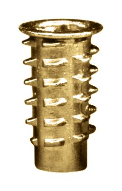 E-Z LOK Threaded Insert For Soft Wood, 1/4-20 Int Thread - 20mm length - Flanged- Zinc Die Cast  (Pack of 50)