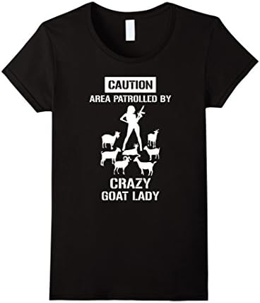 Women's Crazy Goat Lady T-shirt Medium Black