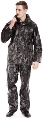 Tom Franks Mens Rainwear Camouflage Print Waterproof Jacket & Trousers, L