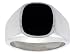 Gent's Sterling Silver Square Black Obsidian Ring size 11