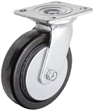 RWM Casters 45 4″ Diameter Durastan Wheel Kingpin Medium Duty Swivel Plate Caster with Roller Bearing and Side Wheel Brake, 4-1/2″ Length X 4″ Width Plate, 800 lbs Capacity Range