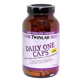 TwinLab Daily One Caps Multi Vitamins and Multi Minerals without Iron  Capsules  180 Count Bottle