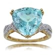 Trillion Blue Topaz Solitaire Ring Womens Jewelry in Yellow Gold