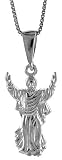 Sterling Silver 7/8 (23 mm) Small Diamond Cut Jesus Pendant
