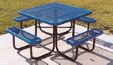 38 Four-Sided Picnic Table With 2 x 10 Vinyl Clad Expanded Steel Planks