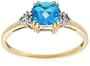 10k Yellow Gold, December Birthstone, Blue Topaz and Diamond Ring, Size 7
