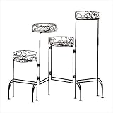BLACK 4 TIER METAL PLANT STAND SHELF FOLDABLE SCREEN