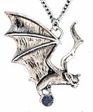 Gothic Silver Tone Vampire BAT Hanapu Pendant Necklace