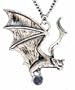 Gothic Silver Tone Vampire BAT Hanapu Pendant Necklace