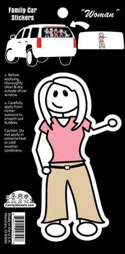 Family Car Stickers 5 inches tall Vinyl Auto Decal, Female Adult - Mom / Woman