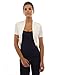 PattyBoutik Women's Pleated Sides Bolero Shrug (Ivory S)