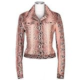 Forzieri Pink Python Leather Button Front Jacket