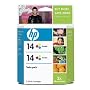 2 Pack of Hewlett Packard Tri-color Ink Cartridge (C9342FN#140)