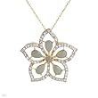 Necklace With 2.10ctw Precious Stones - Genuine Diamonds and Opals Made in Yellow Gold Length 18in