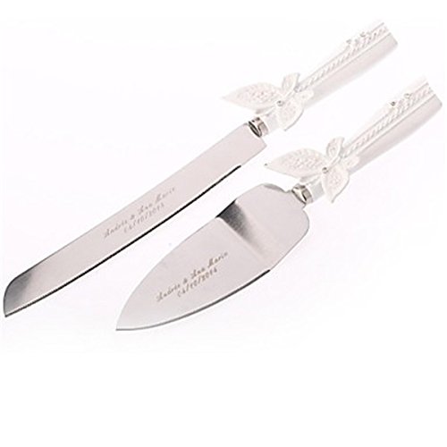 Your Best Wishes,Personalized Butterfly Design Wedding Cake Serving Set