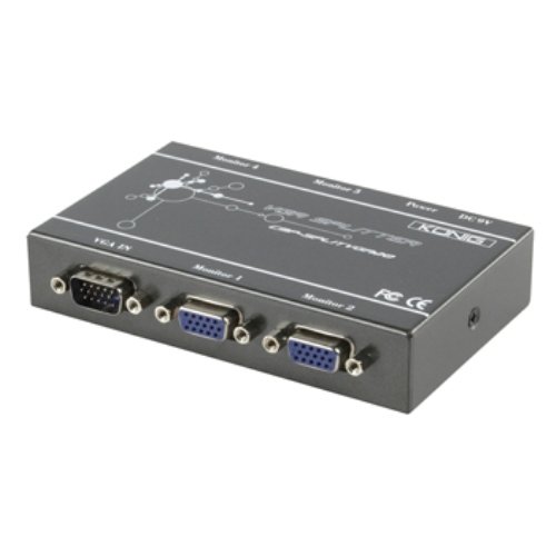 KOENIG 4 fach professioneller VGA Splitter verteiler HD SVGA XGA monitor display CRT LED Preisvergleich