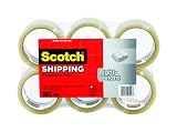 Scotch Lightweight Shipping Packaging Tape, 1.88 Inches x 54.6 Yards, 6 Rolls (3350-6)