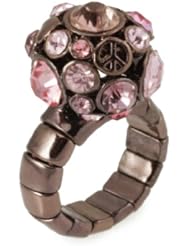 Womens Brown Stretchable Crystal Encrusted Ring