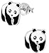 Hypoallergenic Sterling Silver Panda Bear Stud Earrings for Kids (Nickel Free)