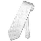 White Neck Tie with Silver Tear Drops Man's NeckTie