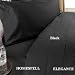 ELEGANCE Egyptian Cotton 500 Thread Count 3 - Pc Solid Sateen Duvet Cover Black Full.