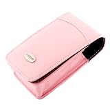i-nique (Panasonic Limux: F series: DMC-TZ1 DMC-TZ2 DMC-TZ3 TZ1 TZ2 TZ3 DMC-TZ4 DMC-TZ5) traditional soft Napa (PINK) leather digital camera Case Cover