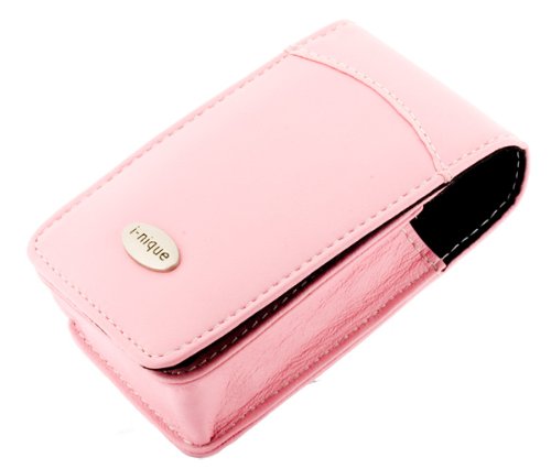 i-nique (CANON IXUS 65 70 75 85 80 90) traditional soft Napa (Soft Pink) leather digital camera Case Cover