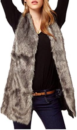 HYBamnbo Women Faux Fur Vest Sleeveless Fox Fur Imitation Plush Warm Coat