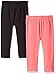 Gerber Graduates Baby Girls' 2 Pack Leggings, Coral/Black, 12 Months
