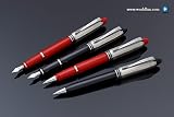 Aurora Ipsilon Silver Sterling Silver Cap w/ Black Barrel Medium Point Fountain Pen - AU-B14CN-M