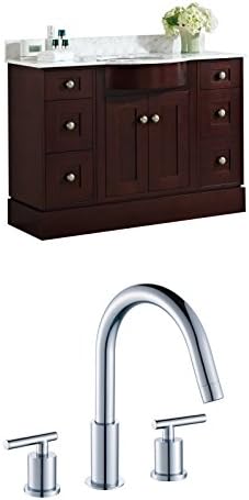 Jade Bath JB-8797 48" W x 22" D Birch Wood-Veneer Vanity Set with 8" o.c. CUPC Faucet, Coffee