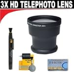 3x Digital Telephoto Professional Series Lens + 5 Pc Cleaning Kit + DB ROTH Micro Fiber Cloth For The Sony HVR-HD1000U, DCR-TRV900, VX2100, DSR-PD150, PD170 Mini Dv Camcorders