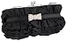 Empress Princess Ruffle Rhinestone Bow Tie Clasp Clutch Baguette Handbag Evening Bag Purse w/2 Detachable Chains