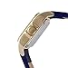 Peugeot Women's 14K Gold-Plated Tank Crystal Bezel Roman Numeral Blue Leather Band Watch 3052BL