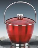 Review Kraftware  / Kraftware 78824 Quatro Red 3 Quart Ice Bucket with Stainless Liner, Handle, Base and Knob