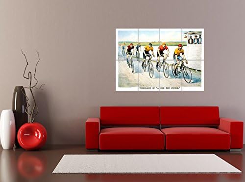 Doppelganger33 LTD Sport Memorabilia Cycling Bicycle Racing Vintage USA Vintage Wall Art Multi Panel Poster Print 47x33 inches