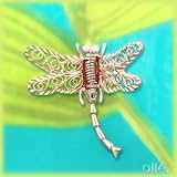 14K Rose & White Gold Dragonfly Pin