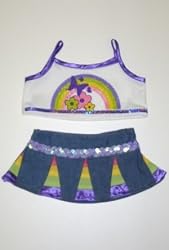 20232-Summer Rainbow Tank and Skirt Clothes for 14" - 18" Stuffed Animals and Dolls