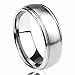 8MM Stainless Steel Wedding Band Ring Brushed Center Domed Classy (6 to 14)
