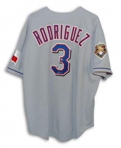 Alex Rodriguez Autographed/Hand Signed Texas Rangers Rawlings Gray Authentic Baseball Jersey with th
