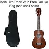 Kala KA-15S Mahogany Soprano Ukulele with FREE Deluxe Stronghold brand soprano uke soft case gig bag