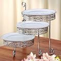 SWIVELING CAKE SERVERS - 3 SWIVELING SILVERPLATED CAKE SERVERS - cake stand