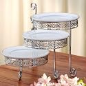 SWIVELING CAKE SERVERS - 3 SWIVELING SILVERPLATED CAKE SERVERS - cake stand